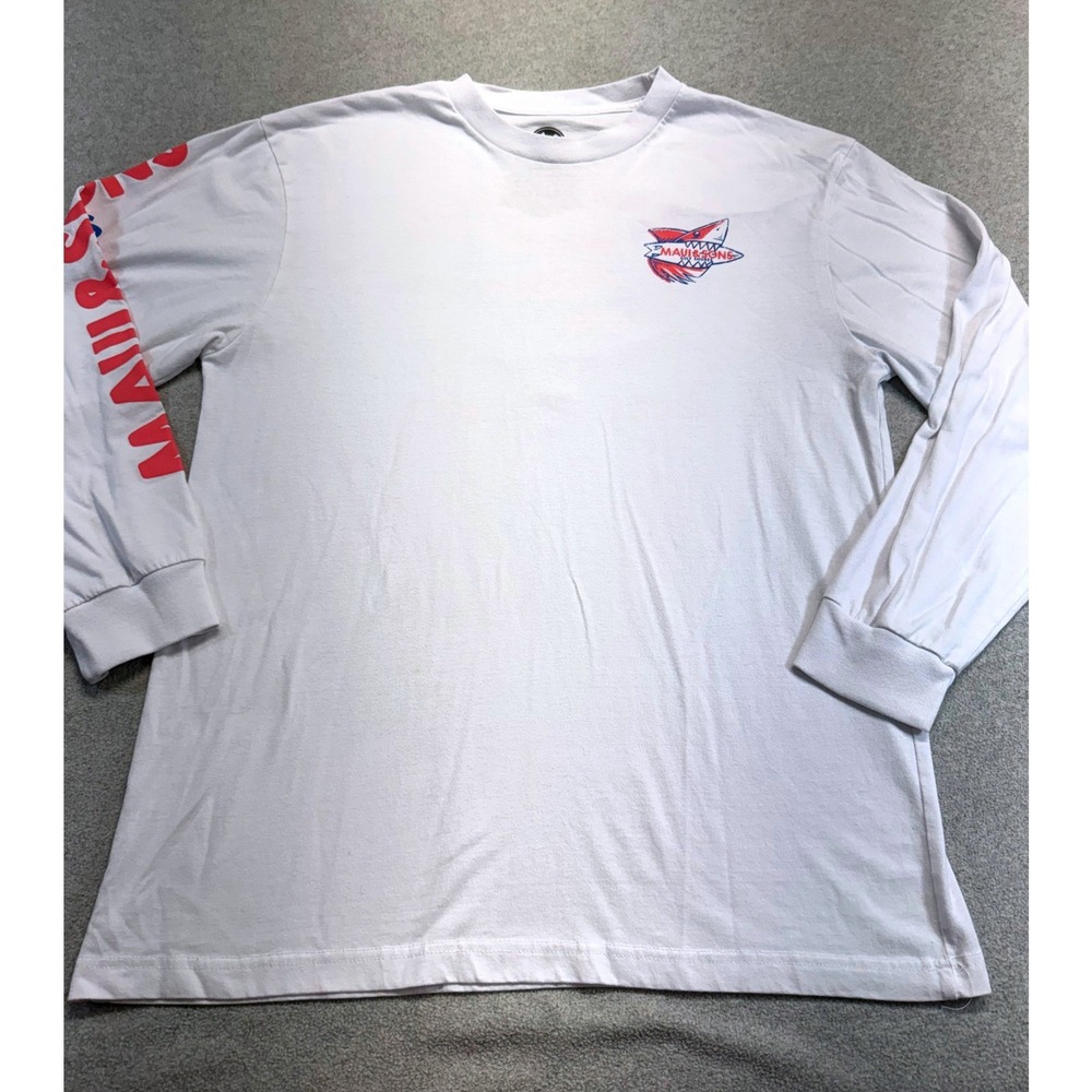 Maui and Sons Gulf Shores Shark‎ Graphic Long Sleeve T Shirt Mens Large Coastal